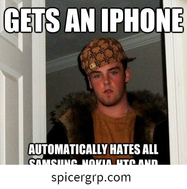 Obtiene un iphone que odia automáticamente a todos los usuarios de samsung, nokia, htc y blackberry