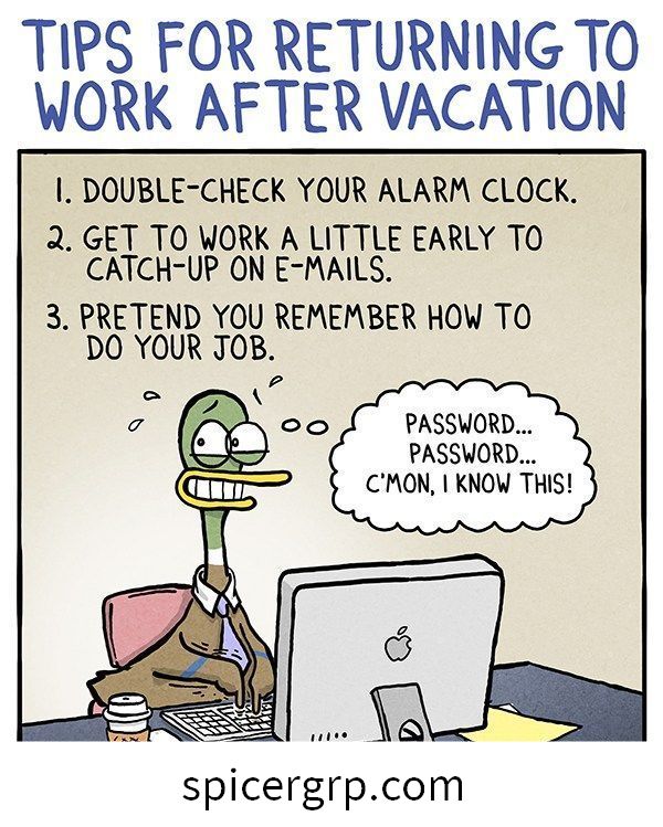 Conseils pour retourner au travail après les vacances.