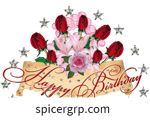 Saudações de aniversário gif com flores para mulheres 4