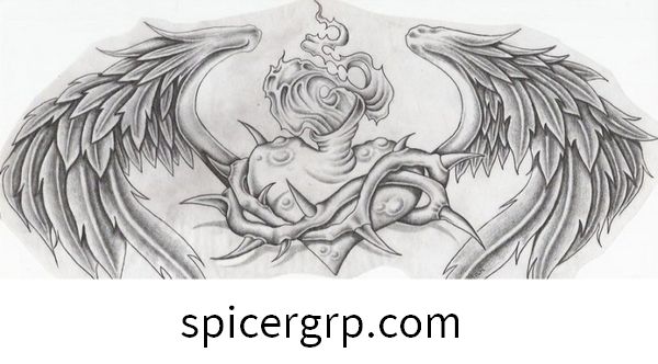 Imatges de cors amb ales per tatuatge 4
