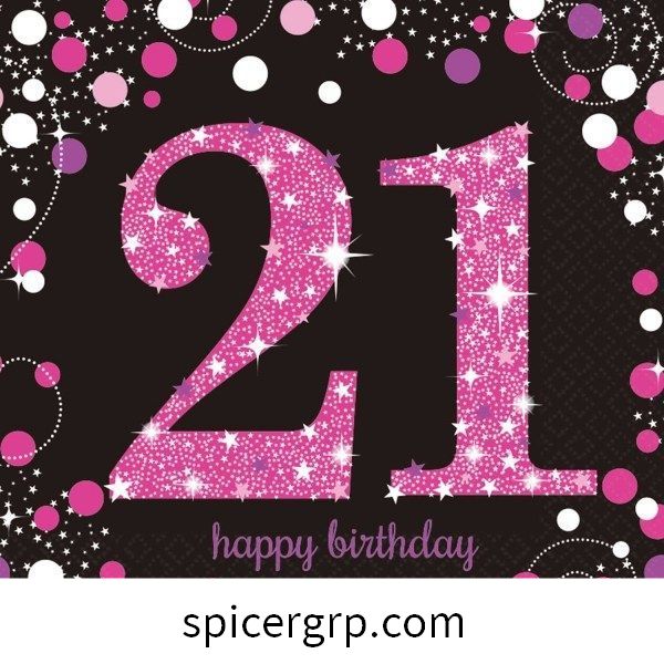 Celebración rosa feliz 21 cumpleaños