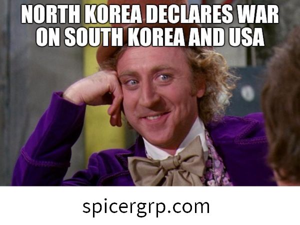 북한이 남한과 미국에 전쟁을 선포합니다.