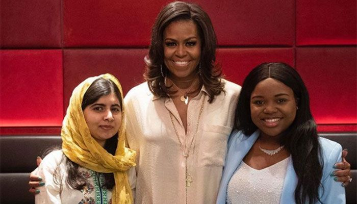Nakilala ni Malala ang dating US first lady na si Michelle Obama, ang mang-aawit na si Adele sa London