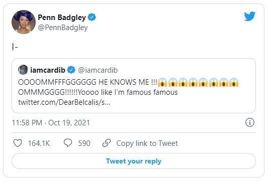 Fangirls de Cardi B sobre a estrela de 'VOCÊ' Penn Badgley: 'ELE CONHECE-ME !!!'