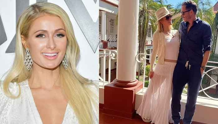 Paris Hilton delar en sprudlande hyllning till sin fästman Carter Reum
