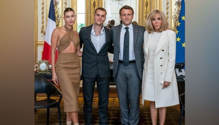 Justin Bieber et Hailey Bieber rencontrent le président français Emmanuel Macron