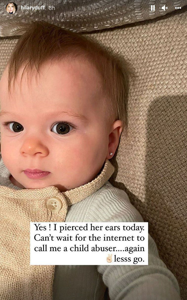 힐러리 더프, 딸의 피어싱된 귀 선보여: 