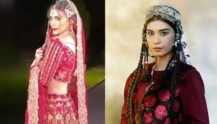 Gokce Hatun från Ertugrul ser underbar ut i pakistansk brudklänning