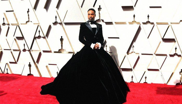 L'artista Billy Porter llueix un impressionant vestit negre 'costura personalitzada' a la catifa vermella dels Oscars