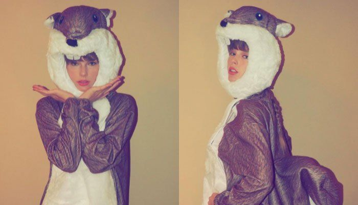 Taylor Swift omráči kostým obrovskej veveričky na Halloween 2021: obrázky