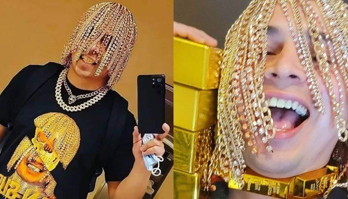 El rapero mexicano Dan Sur crea rumores en línea mientras adorna el cabello con cadenas de oro y diamantes