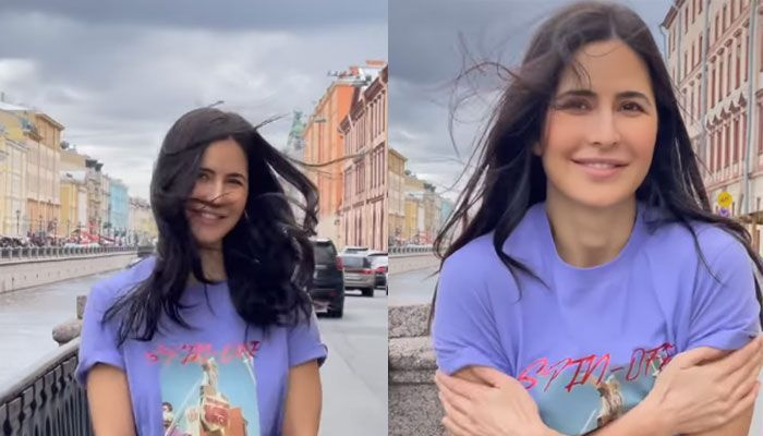 カトリーナカイフはロシアからの彼女の最も美しい笑顔を点滅させます：ビデオを見る