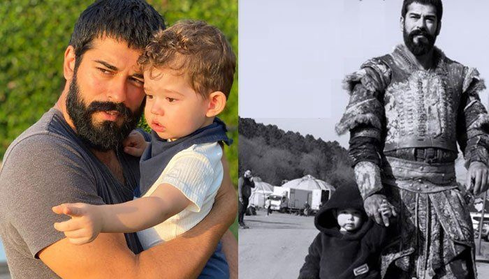 Burak Ozcivit comparte una dulce foto con su hijo de los sets de 'Kurulus: Osman' en el Día del Padre